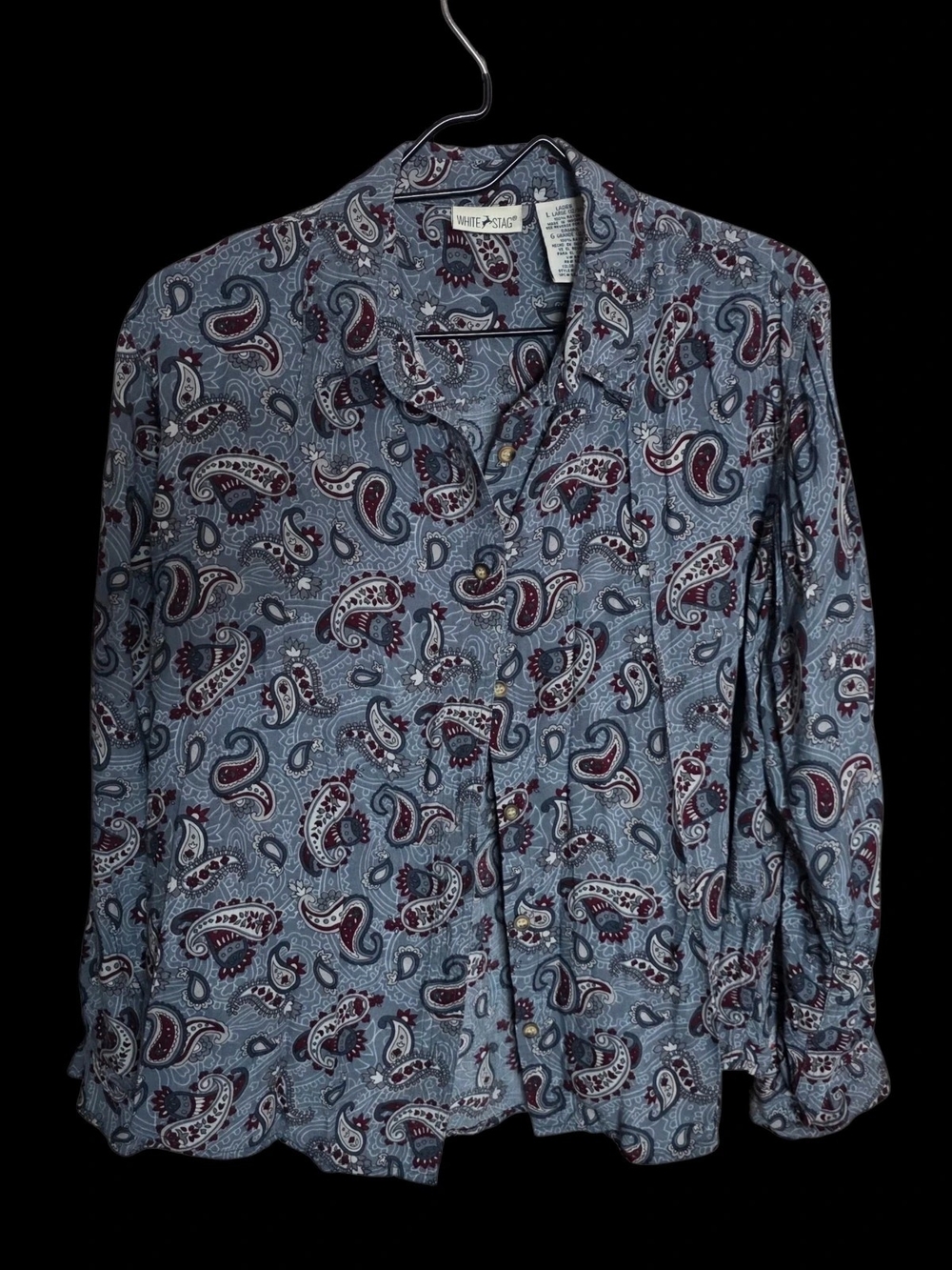 White Stag Grey Paisley Button-Up Shirt